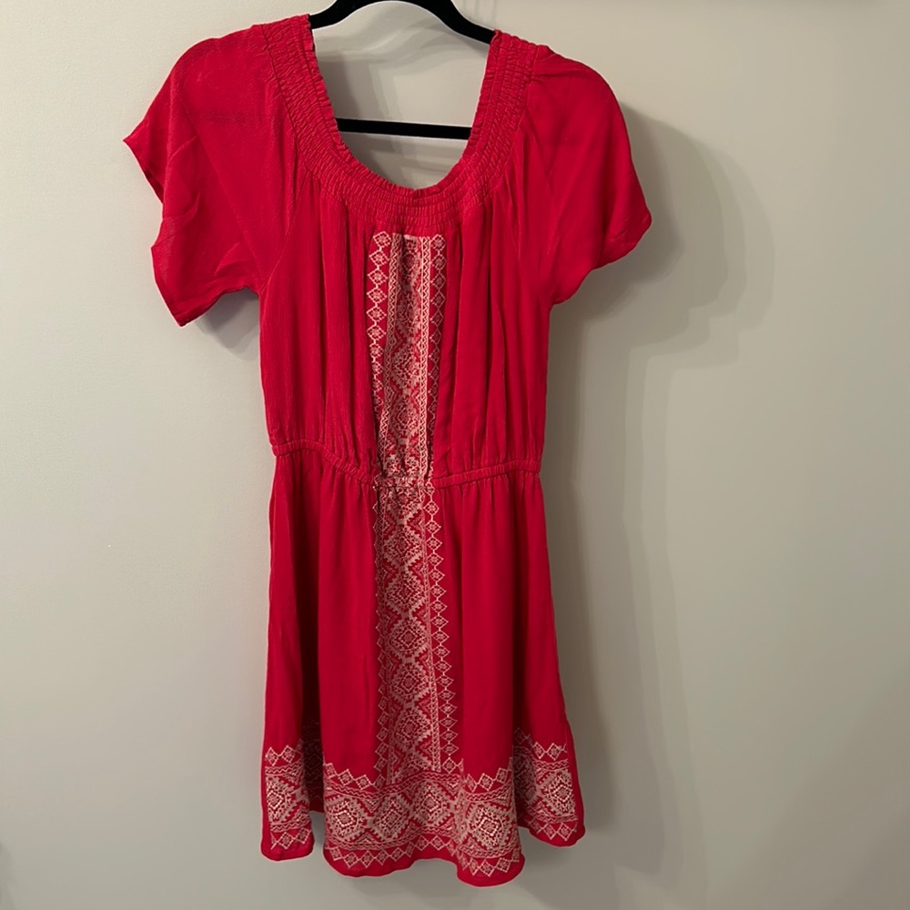 Skies are Blue red dress with embroidery size M